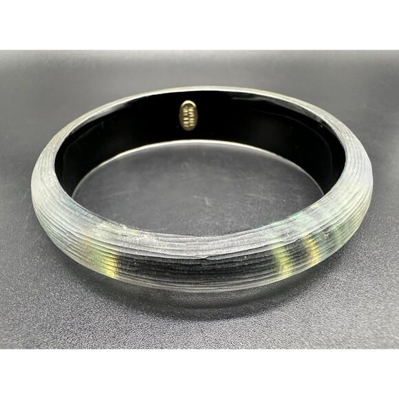 ALEXIS BITTAR Peacock Design Lucite Bangle Bracelet 7.75” - Picture 3 of 11